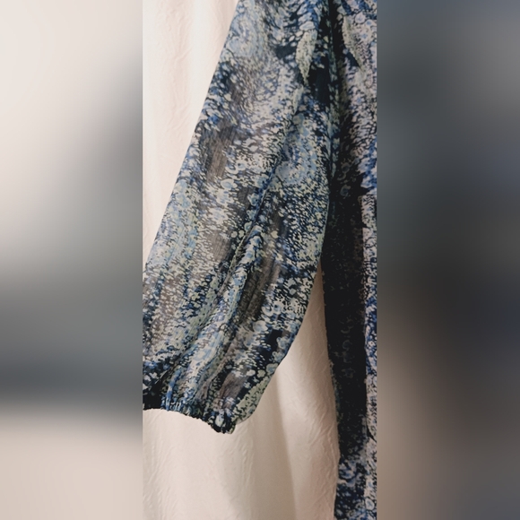 NWT Joie Blue Parisian Paisley Chiffon Tiered Midi Dress Size M - Picture 6 of 12